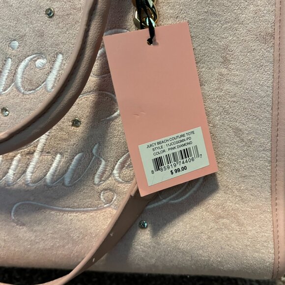 SOLD: Juicy Couture Beach Tote: Pink Diamond (NWT) - Picture 6 of 7